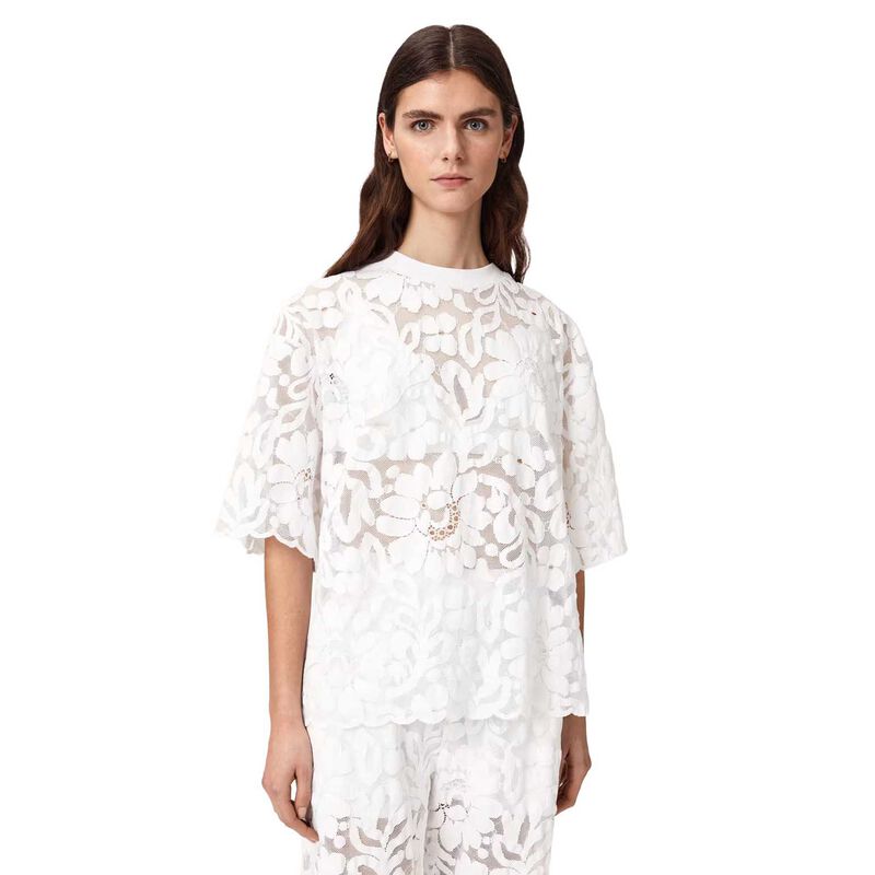AllSaints Amelie Oversized Lace Tee image number 0